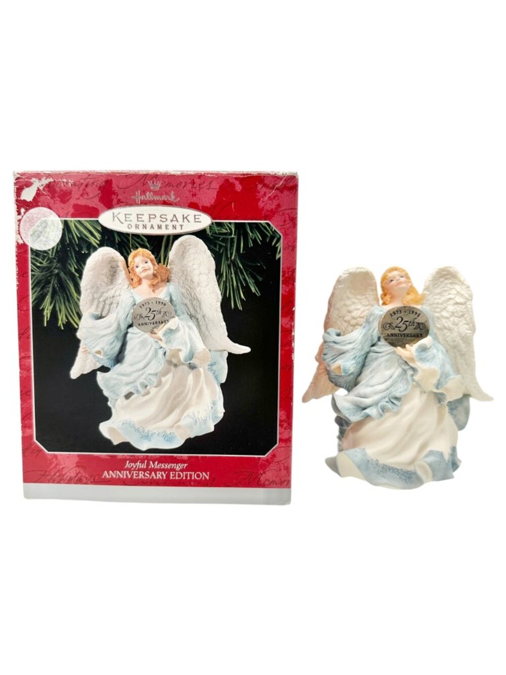 Hallmark Keepsake Joyful Messenger 25th Anniversary Ornament 1973-1998 Angel